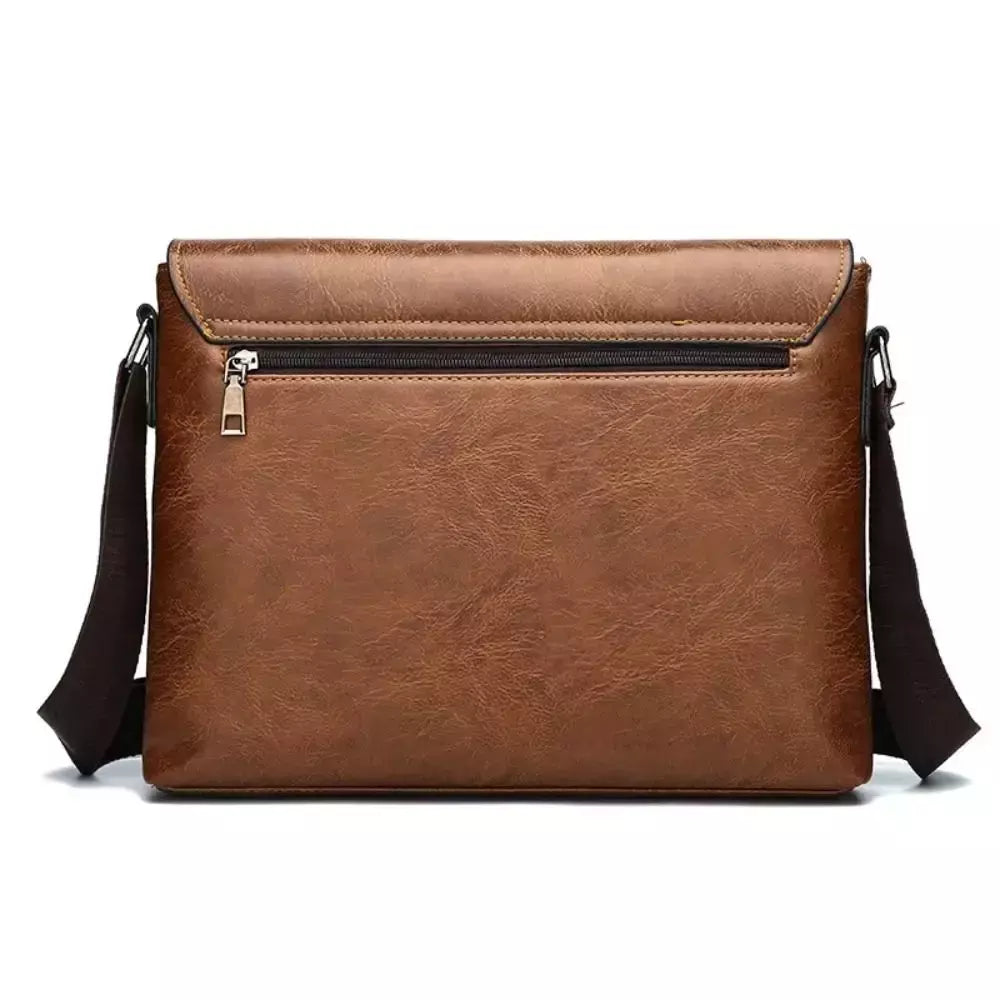 Maleta de couro PU para homens, sacola nova, bolsa de computador retro, designer lateral, bolsa crossbody mensageiro, bolsa de ombro portátil