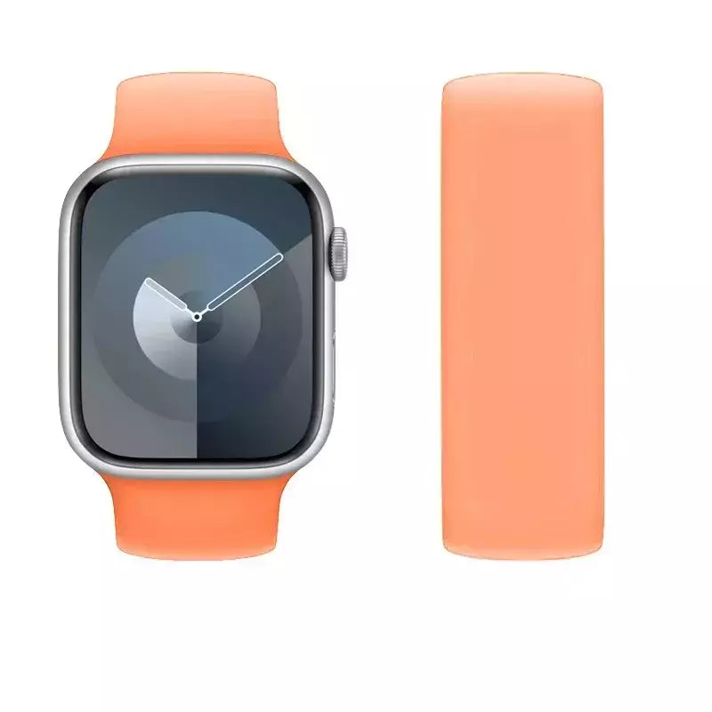 Silicone Solo Loop Band para Apple Watch, Belt Bracelet Strap, iWatch Series 9, 8, 7, 6, SE, Ultra 2, 40mm, 44mm, 45mm, 41mm, 49 milímetros, 38 milímetros, 42 milímetros