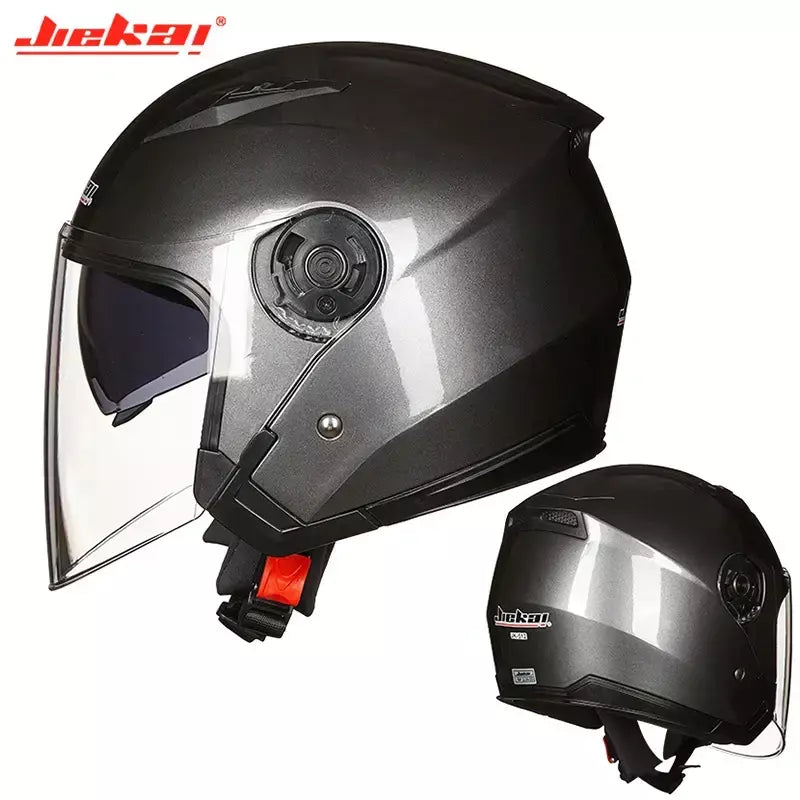 Homens motocicleta metade capacetes lente dupla scooter moto capacete casco aldeia equitação capacete de moto motocross capacetes-JIEKAI