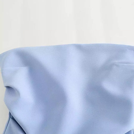 TRAF-Blusa sem mangas sem alças para mulheres, tops femininos, zíper traseiro, roupas de rua, tanque chique, moda verão, nova