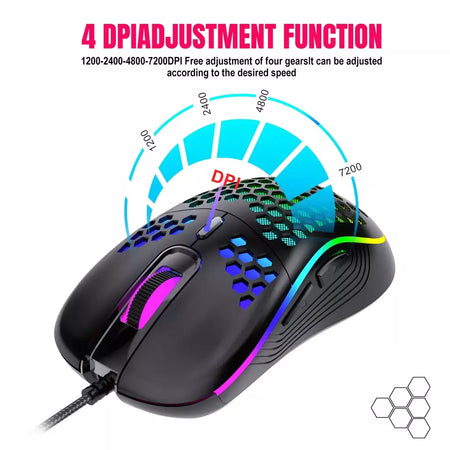 Rato de jogo com fio usb ratos mecânicos usb luz luminosa mouse óptico gamer ratos para computador portátil jogo