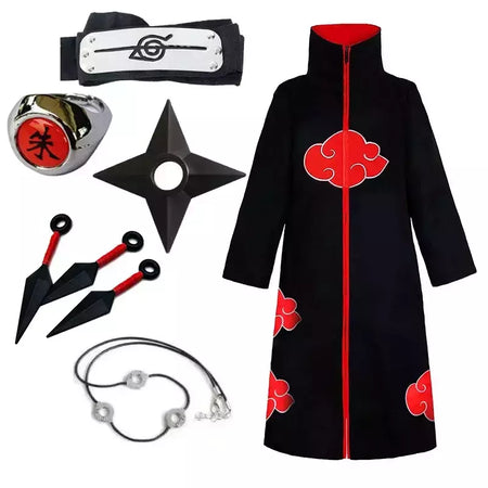 Naruto uchiha itachi cosplay trajes anime longo manto casaco robe trincheira ninja halloween carnaval festa grupo roupas capa presentes