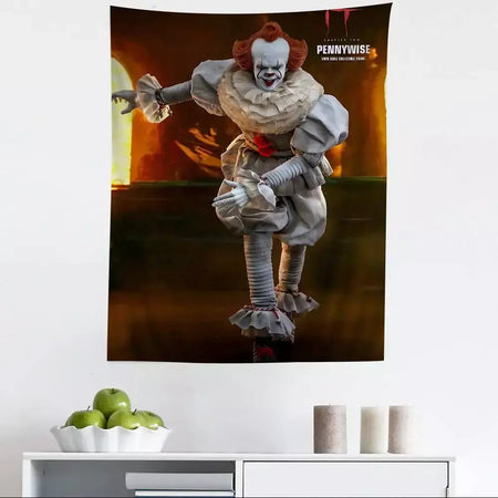 Filme de terror l-lt p-pennywise palhaço gráfico tapeçaria arte ficção científica sala decoração de casa barato hippie parede pendurado