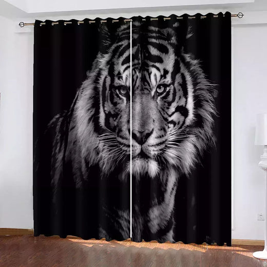 3D Printed Rose Shading Window Curtain para crianças, leão, tigre, lobo, animal, sala de estar, quarto, cozinha, porta, salão, decoração de casa