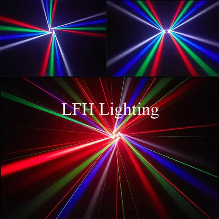 Controle remoto led feixe de luz cabeça móvel dmx vermelho & verde laser âmbar flash efeito iluminação dj discoteca festa luzes palco