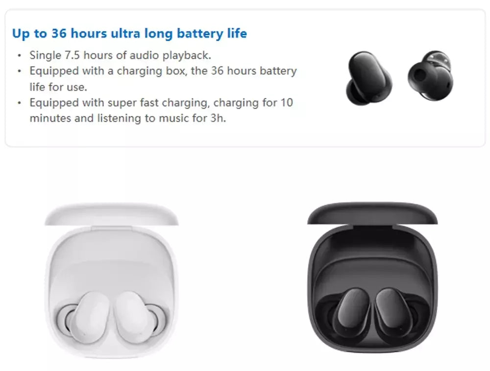Estreia mundial xiaomi redmi buds 6 play 10mm driver dinâmico ai cancelamento de ruído para chamadas bluetooth 5.4 tws fones de ouvido