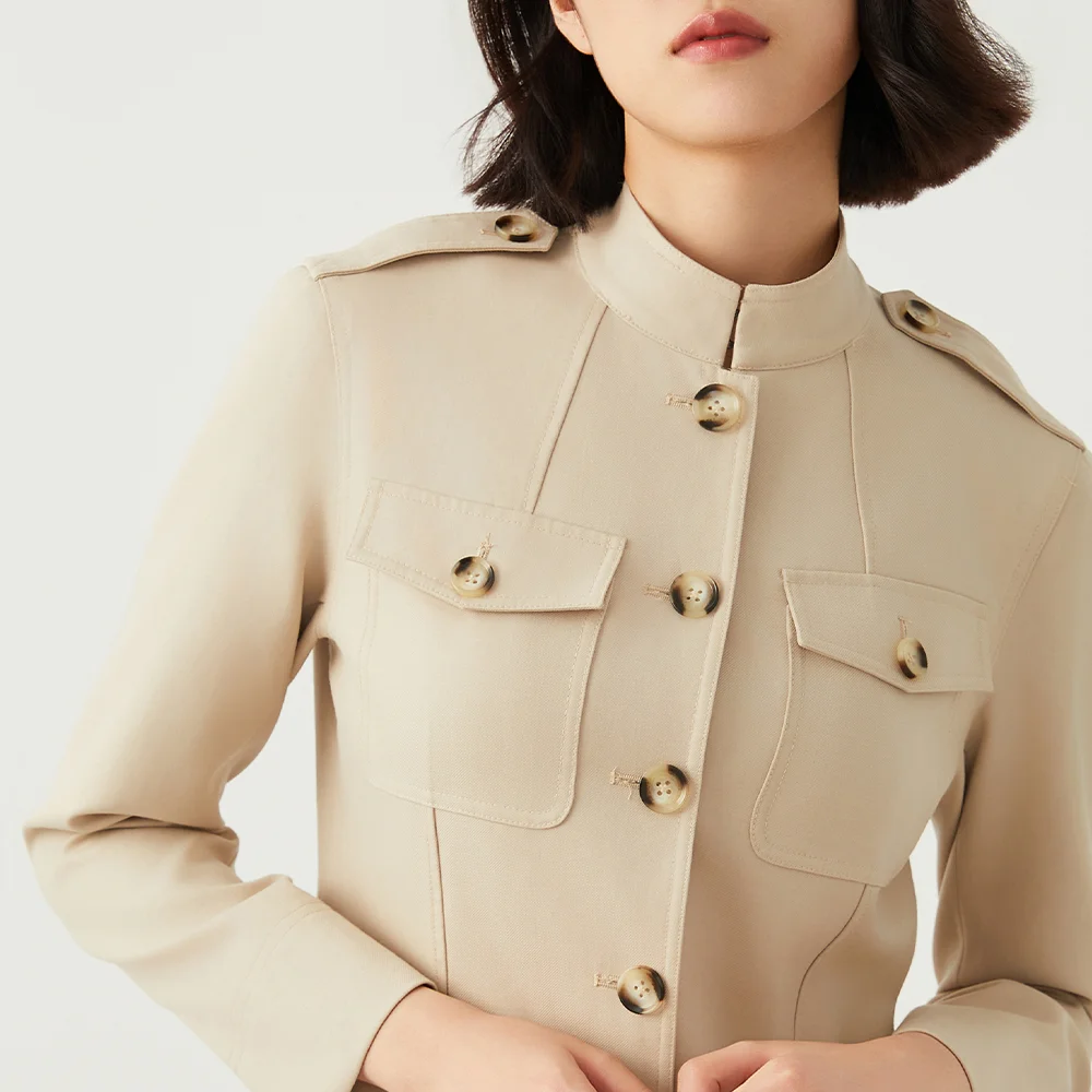 Jaqueta de lã australiana feminina, roupa luxuosa, casacos femininos, roupa de alta qualidade, K2540W, 50%