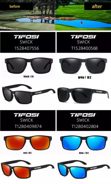 Tifosi-HD óculos polarizados com filme real, ao ar livre, lazer, caminhadas, viagens, golfe, pesca, condução, festa, colorido, UV400