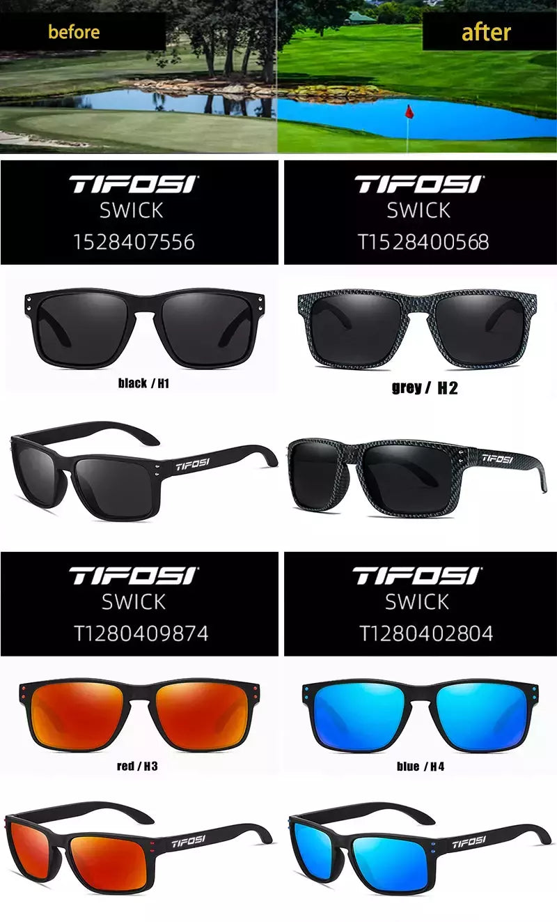 Tifosi-HD óculos polarizados com filme real, ao ar livre, lazer, caminhadas, viagens, golfe, pesca, condução, festa, colorido, UV400