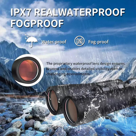 Binóculos HD 12x50 para adultos Binóculos de visão grande de alta potência com visão clara IPX7 Telescópio à prova d'água para viagens de caça