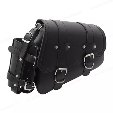 Bolsa de selim lateral de couro pu para motocicleta, adequada para harley sportster xl 883 1200 chopper cruiser cafe racer softail bobber