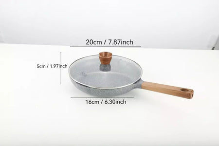 Donnor frigideira de granito 20/24/28cm, frigideira de pedra médica, frigideira de omelete saudável, não tóxica com alça resistente ao calor