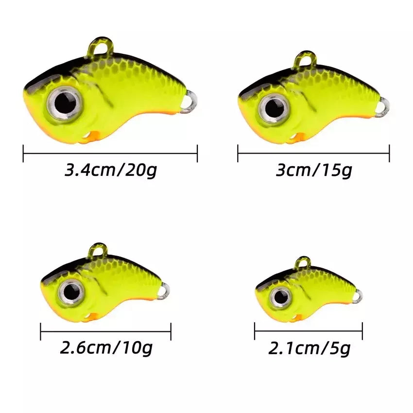5 pçs/caixa rotativa de metal vib vibração isca spinner colher iscas de pesca 5g-20g gabaritos truta pesca de inverno iscas duras enfrentar pesca
