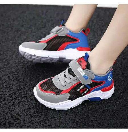 Única rede crianças sapatos meninos tênis verão respirável superfície antiderrapante meninas tênis casuais esportes correndo sapatos ao ar livre