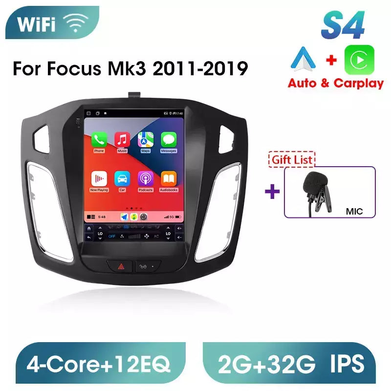 Srnubi 2 din 9.7 "android 13 carplay rádio do carro para ford focus 3 mk 3 2011 2012 - 2019 reprodutor multimídia 2din gps auto estéreo dvd