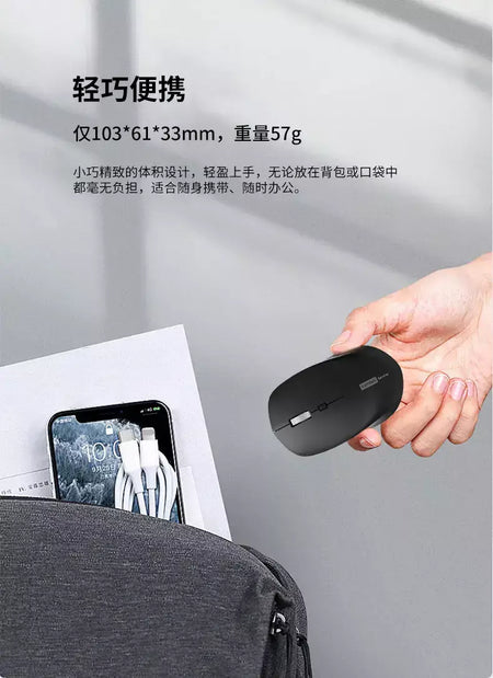 Mouse sem fio Lenovo Business Office Mouse silencioso Design ergonômico compatível com múltiplas plataformas Conexão 2,4g, fonte de alimentação de bateria seca de 1,5V, o produto não inclui baterias