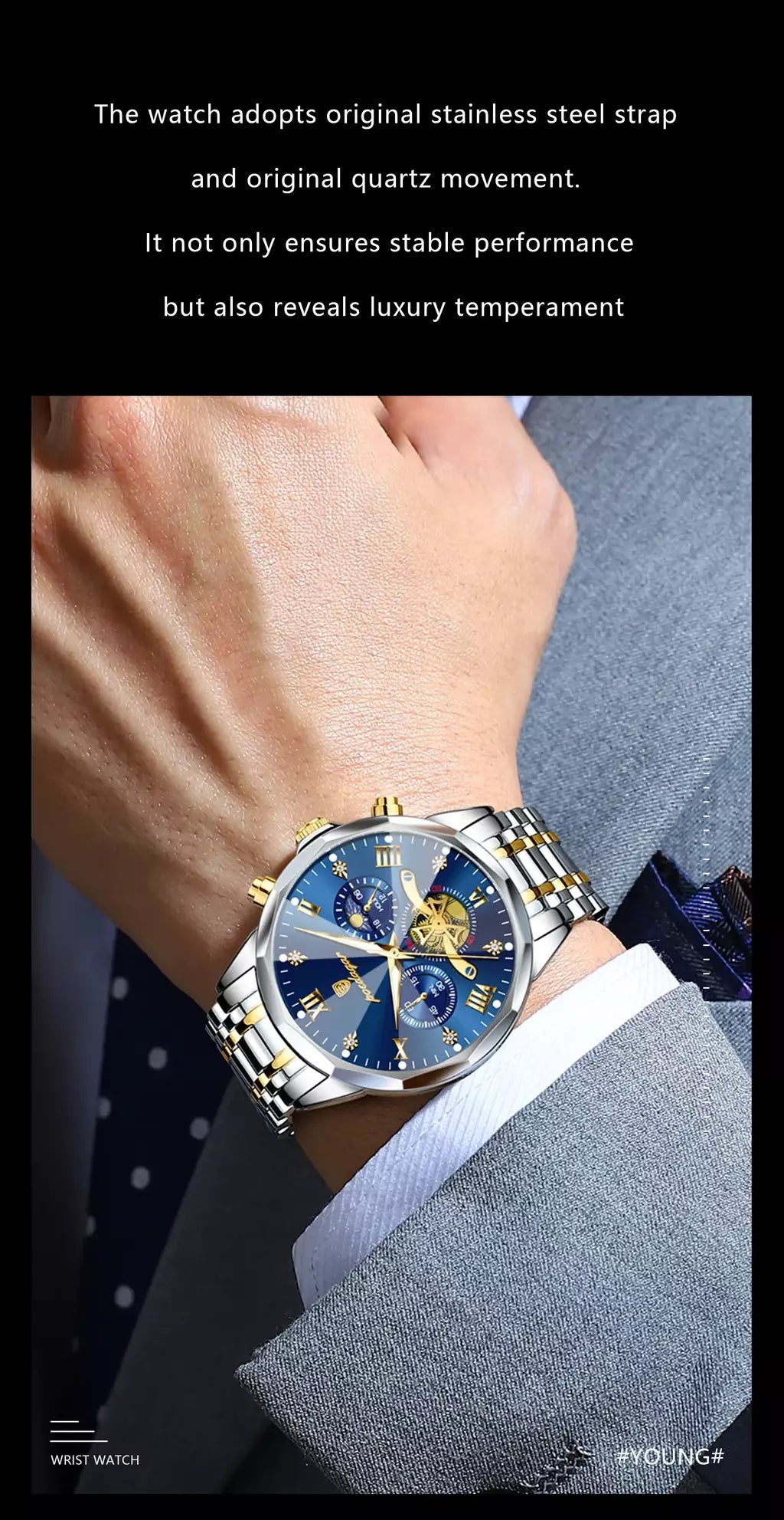 Poedagar luxo relógio masculino topo original à prova dwaterproof água luminosa cronógrafo homem relógio de pulso aço inoxidável quartzo relógios masculinos reloj
