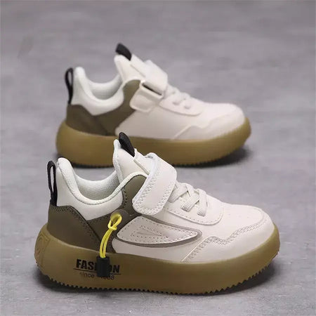 Tenis tênis crianças primavera/outono novos meninos meninas sapatos esportivos casuais sapatos de couro sola macia crianças pequenos sapatos brancos