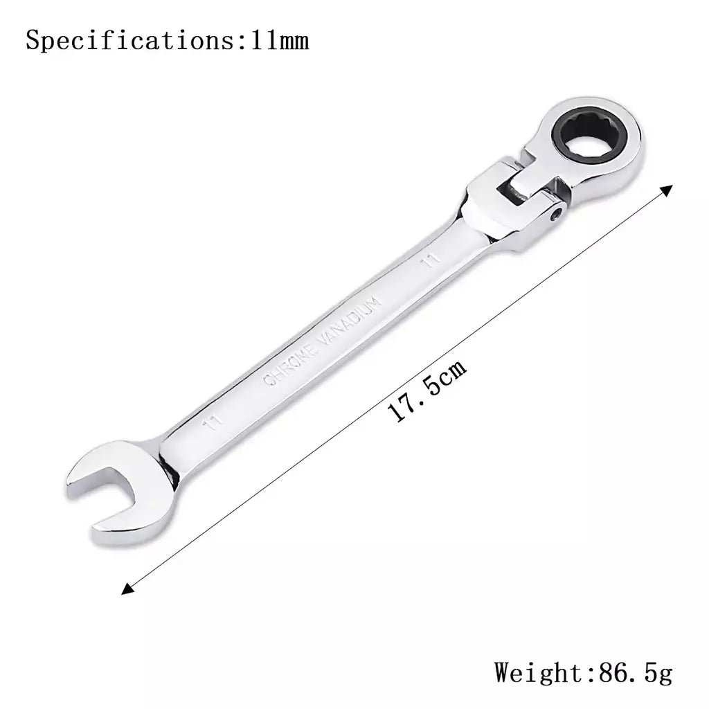 Chave de catraca de chaves, conjunto de ferramentas manuais, catraca de 72 dentes, cabeça flexível, acabamento espelhado, 6mm-27mm, reparo automático e doméstico, 1 peça