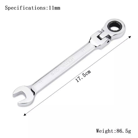 Chave de catraca de chaves, conjunto de ferramentas manuais, catraca de 72 dentes, cabeça flexível, acabamento espelhado, 6mm-27mm, reparo automático e doméstico, 1 peça