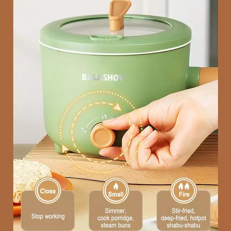 Panela multifuncional doméstica, 220v/110v, camada única/dupla, panela quente, mini máquina de cozinhar elétrica, panelas antiaderentes, ue/usplug