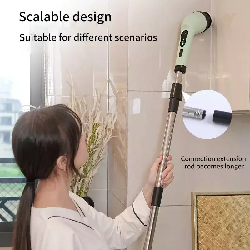 Escova de limpeza elétrica 9 em 1, purificador elétrico, ferramentas de limpeza elétrica, salão, cozinha, banheiro, utensílios de limpeza