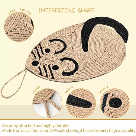Gato scratcher sisal esteira placa raspador de gato para afiar unhas gatos árvore ratos forma gato arranhando produtos para animais de estimação brinquedos do gato
