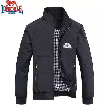 LONSDALE-Jaqueta Bomb bordada slim fit masculina, Gola de Beisebol, Alta Qualidade, Moda Casual, Primavera e Outono, M-6XL