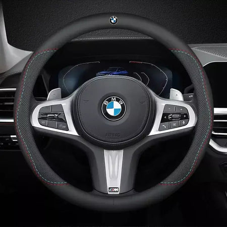 Para bmw m capa de volante do carro g20 f11 e87 f30 f10 x3 g01 x5 f40 f16 m3 x1 x7 1 3 5 7 série couro antiderrapante acessórios