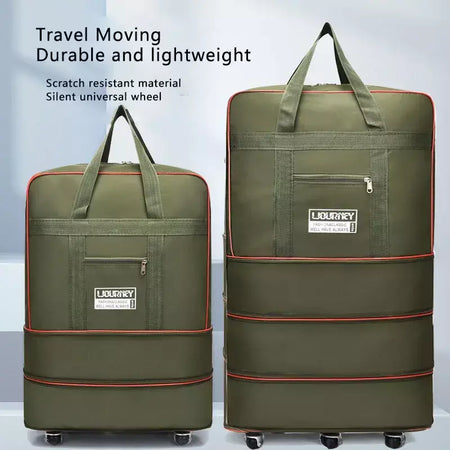 Bolsa de viagem dobrável, compartimento de bagagem, caixa de armazenamento de roda giratória, bolsa de bagagem telescópica de grande capacidade, bolsa noturna
