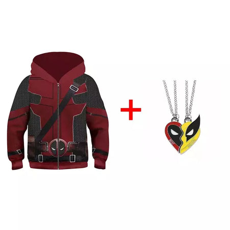 Meninos meninas deadpool wolverine cosplay traje super-herói impressão 3d pulôver hoodies jaqueta camisolas para festa de halloween