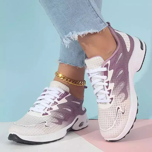 Sapatilhas de corrida respirável de cano baixo, sapatos vulcanizados leves, bloqueadores de cores, casuais, elegantes, com alça cruzada, novos