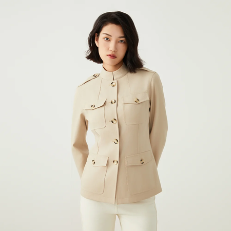 Jaqueta de lã australiana feminina, roupa luxuosa, casacos femininos, roupa de alta qualidade, K2540W, 50%
