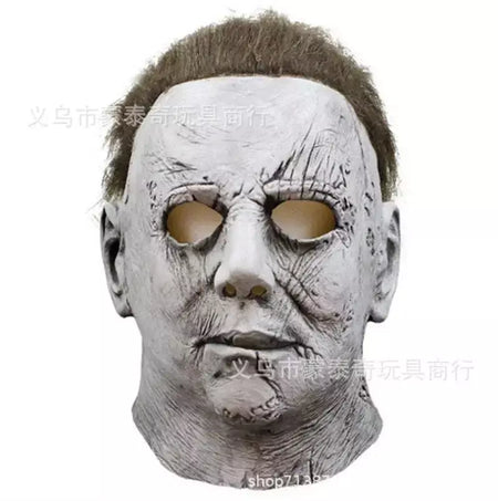 Máscara de látex masculina Michael Myers, rosto cheio, rímel, Rave Cosplay, filmes, brinquedos complicados, terror, fantasias extravagantes, máscara de terror