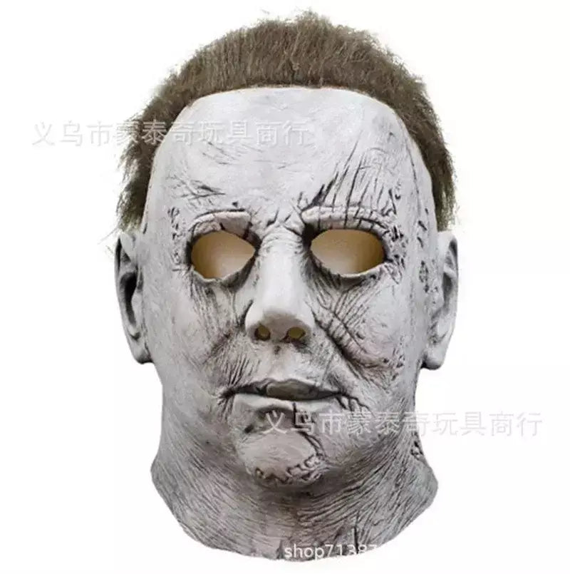 Máscara de látex masculina Michael Myers, rosto cheio, rímel, Rave Cosplay, filmes, brinquedos complicados, terror, fantasias extravagantes, máscara de terror