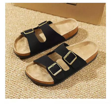 Sandálias masculinas de couro para praia, chinelo confortável, sapatos de marca original, verão 2022