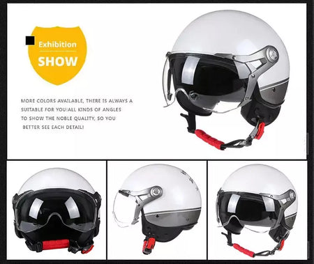 Vintage tt & cocascos capacete da motocicleta jet com viseira moto equitação 3/4 aberto meio capacete retro scooter capacete moto