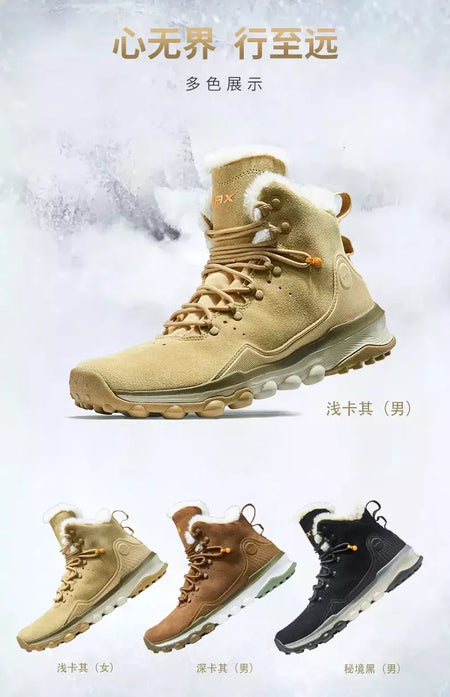 Rax à prova dwaterproof água caminhadas sapatos homens inverno ao ar livre tênis para homens botas de neve de pelúcia montanha botas de neve turismo ao ar livre sapato de corrida