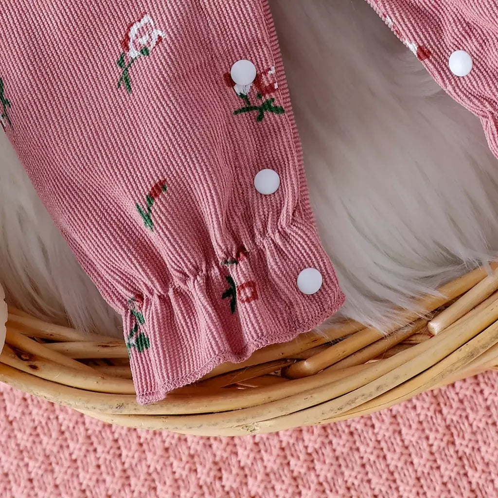 Citgeett outono infantil bebê meninas manga longa macacão floral impressão retalhos arco macacões bonito bandana conjunto de roupas