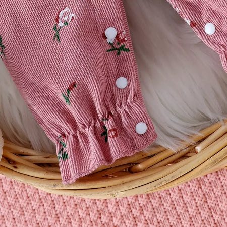 Citgeett outono infantil bebê meninas manga longa macacão floral impressão retalhos arco macacões bonito bandana conjunto de roupas