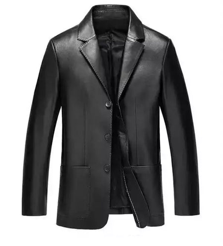 Blazers e ternos de couro masculinos, jaqueta marrom de alta qualidade, casacos de negócios, moda Premium, 2024