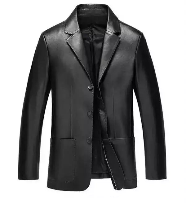 Blazers e ternos de couro masculinos, jaqueta marrom de alta qualidade, casacos de negócios, moda Premium, 2024