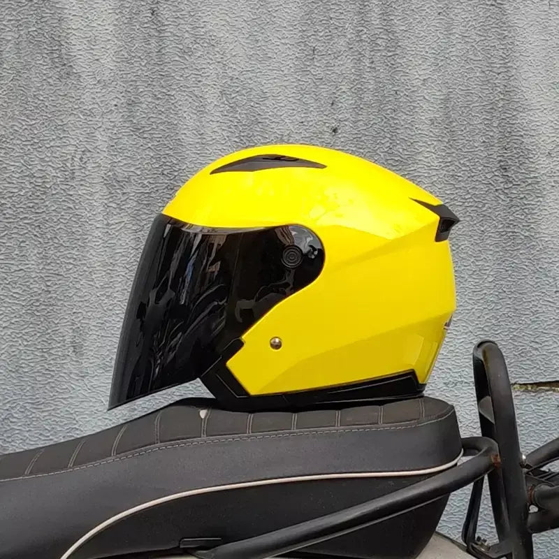 Homens motocicleta metade capacetes lente dupla scooter moto capacete casco aldeia equitação capacete de moto motocross capacetes-JIEKAI