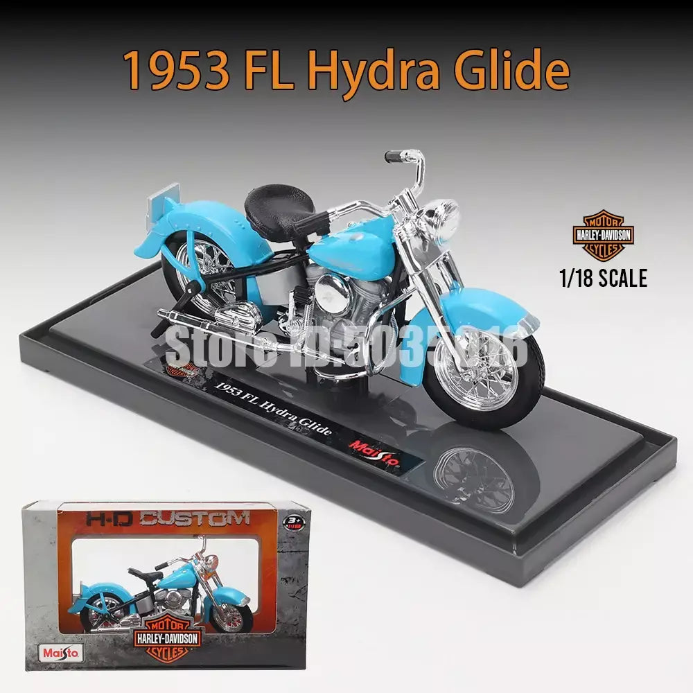 Maisto 1:18 Harley-Davidson Motocicleta 2022 Road King 2022 Fat Bob 114 Liga Modelo de Motocicleta Coleção de Carros de Brinquedo
