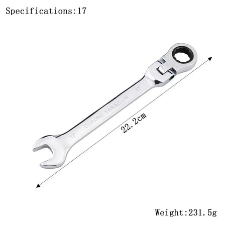 Chave de catraca de chaves, conjunto de ferramentas manuais, catraca de 72 dentes, cabeça flexível, acabamento espelhado, 6mm-27mm, reparo automático e doméstico, 1 peça