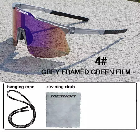 Merida-Óculos de sol para homens e mulheres, óculos esportivos, UV400, óculos de equitação, mountain bike, bicicleta de estrada, lentes ao ar livre com estojo