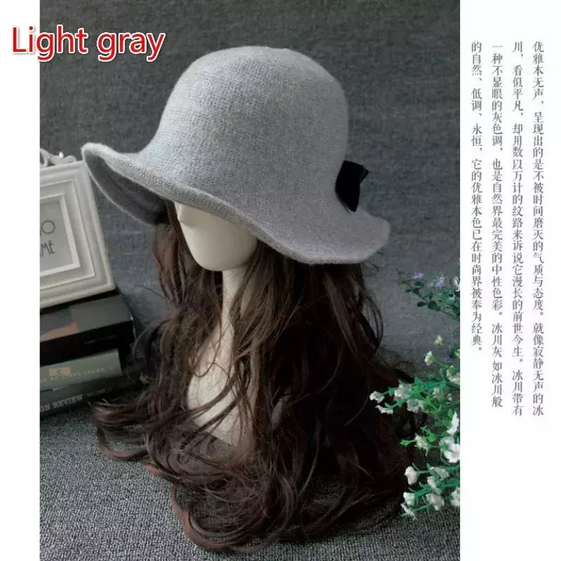 Chapéu de lã de bowknot vintage feminino, Fedoras para senhoras, cúpula de feltro para casamento Igreja Jazz, boné feminino elegante, outono e inverno
