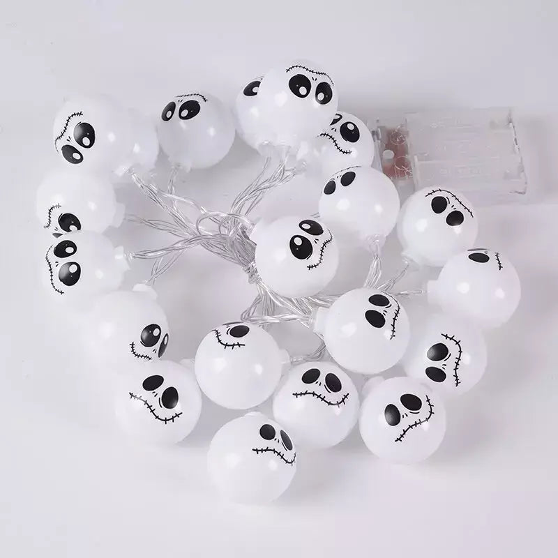2025 decoração do dia das bruxas luzes da corda fantasma led espectro assustador luzes de fadas fantasmas bateria operado festa decoração interior 830