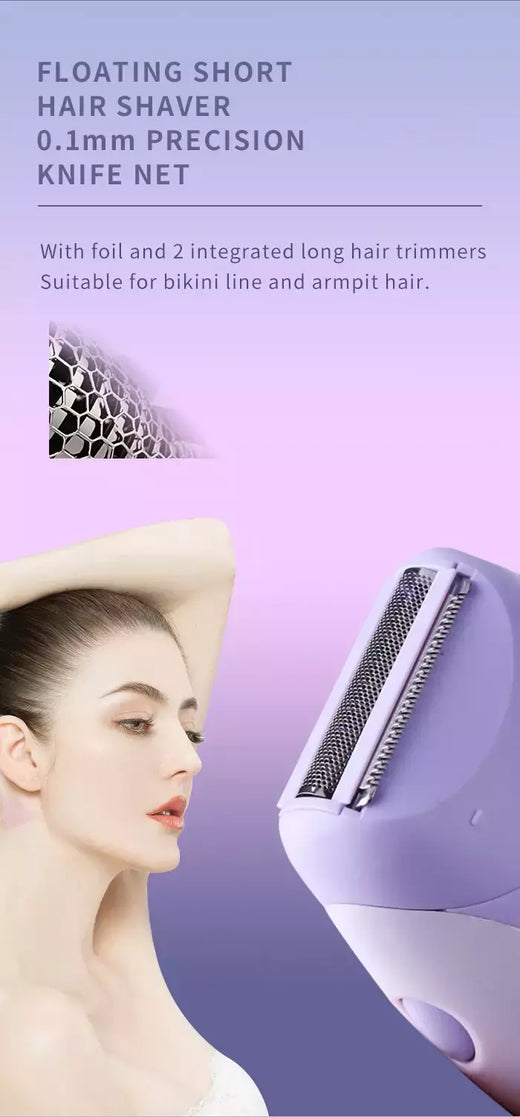 Kemei-Depiladora Elétrica Recarregável para Mulheres, 4in 1, Depilação Facial do Corpo, Aparador de Biquíni para Pernas, axilas