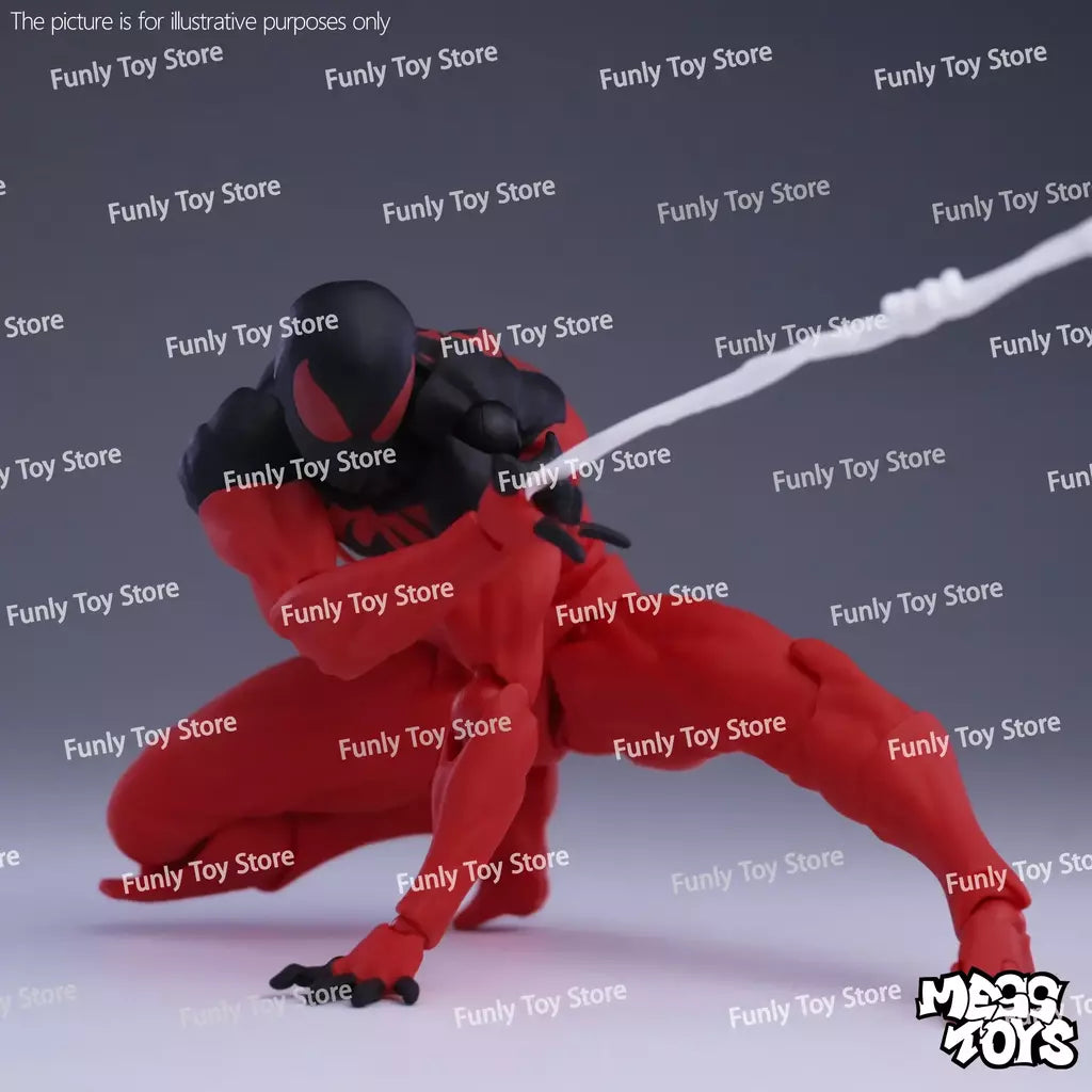 Em estoque brinquedos bagunça homem aranha symbiote spiderman messtoys scarlet aranha terno preto vizinho anime figura de ação presentes brinquedos